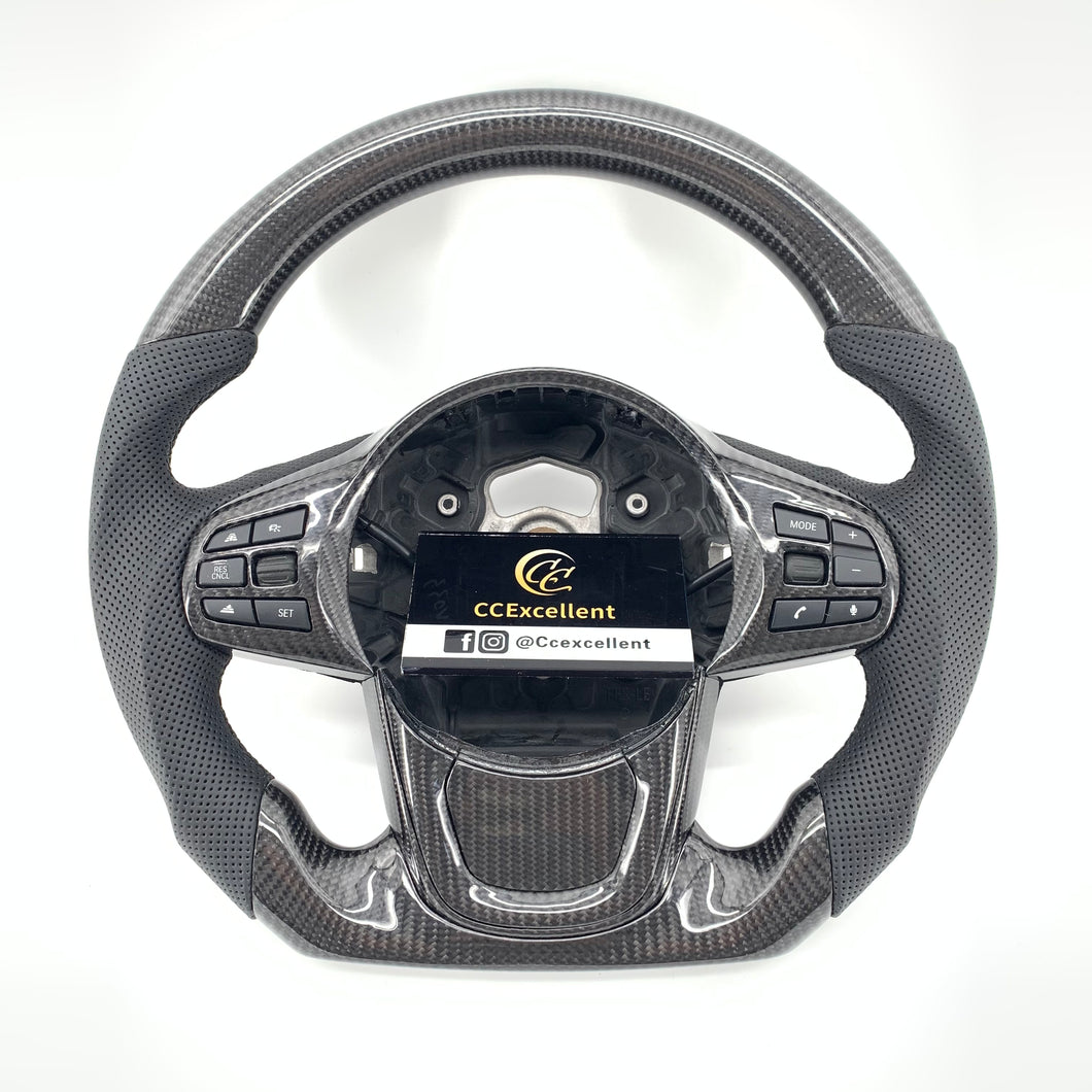 CCexcellent For Toyota Supra A90 carbon fiber steering wheel with perforated leather