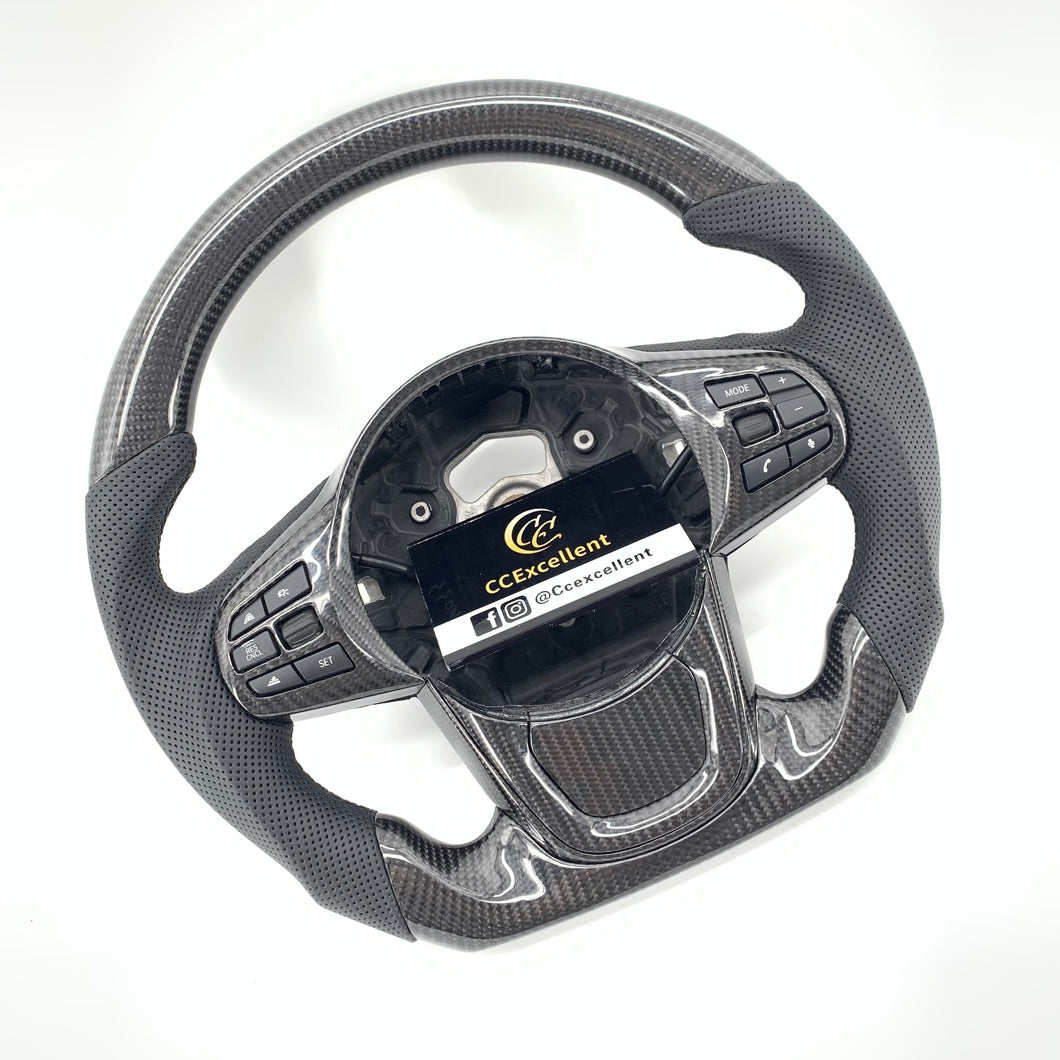 CCexcellent For Toyota Supra A90 carbon fiber steering wheel with round top，flat bottom