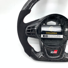 Load image into Gallery viewer, CCexcellent For Toyota Supra A90 carbon fiber steering wheel with gloss black forged carbon fiber with top&amp;bottom&amp;trim
