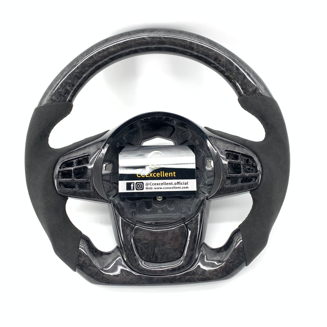 CCexcellent For Toyota Supra A90 carbon fiber steering wheel with alcantara sides