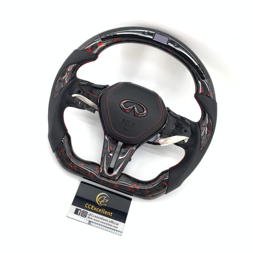 CCexcellent for Infiniti QX50 2018 2019 carbon fiber steering wheel with airbag cover