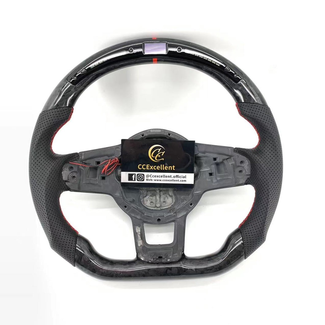 CCexcellent For 2015/2016/2017/2018/2019 Volkswagen MK7/MK7R/MK7GTI//GOLF MK7/GOLF7GIT carbon fiber steering wheel with JP LED