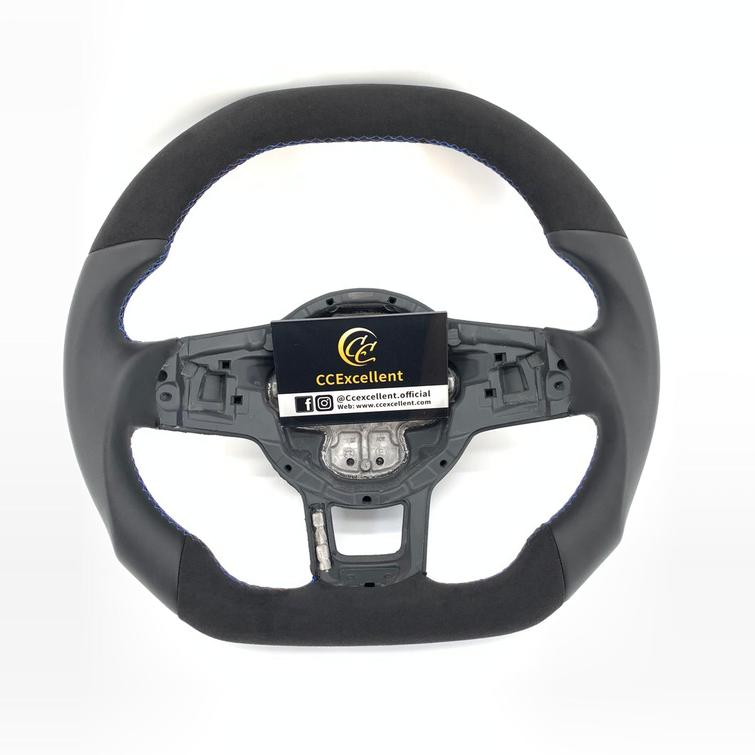 CCExcellent for Volkswagen MK7 GTI 2015 2016 2017 2018 2019 carbon fiber steering wheel with gray perforated leather