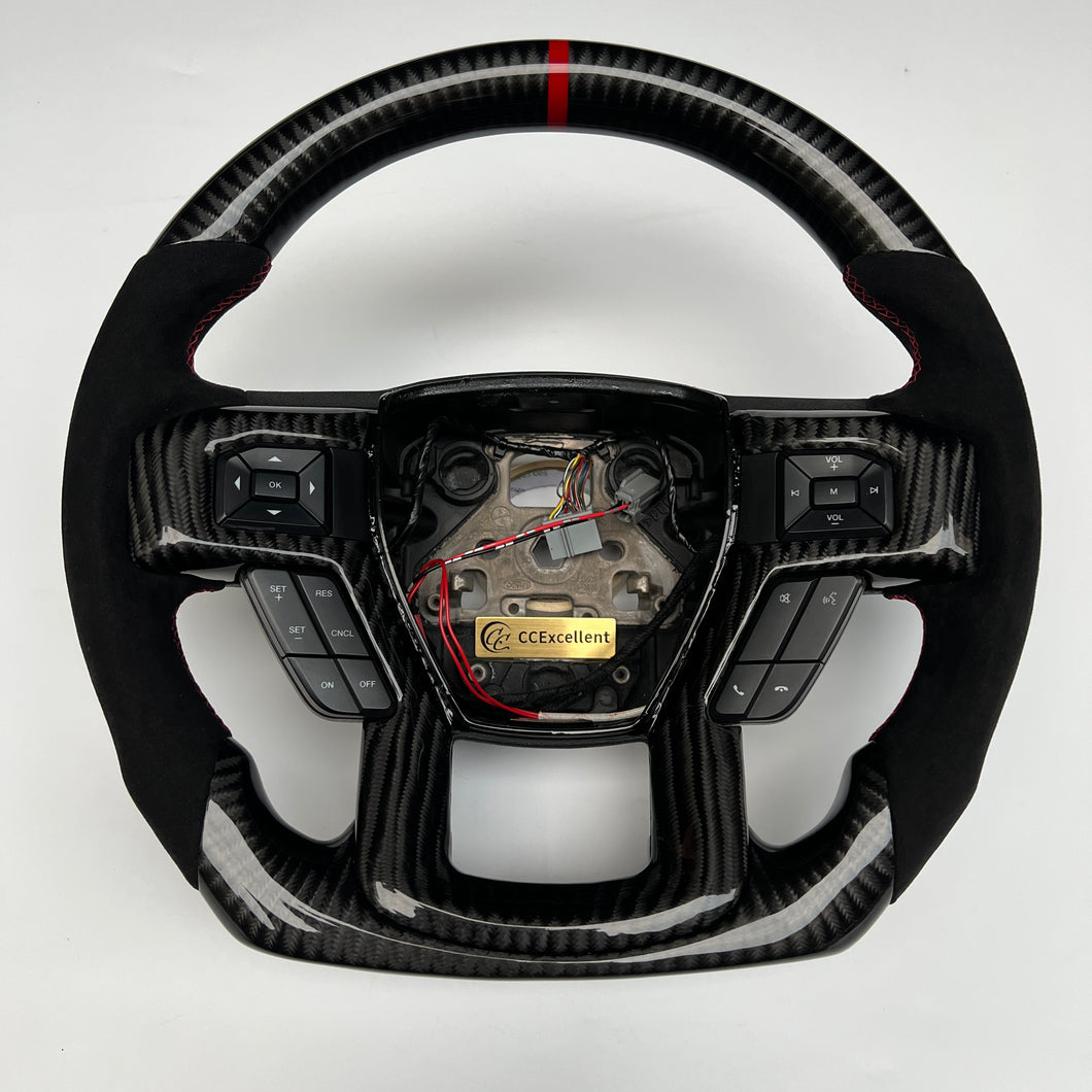 CCExcellent For Ford Expedition/F150/F250/F350/F450/F550/F650/F750 2015-2021 carbon fiber steering wheel