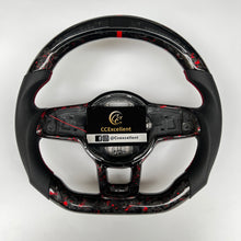 Load image into Gallery viewer, CCExcellent for Volkswagen MK7 2015-2019 carbon fiber steering wheel gloss forged carbon fiber with red flakes
