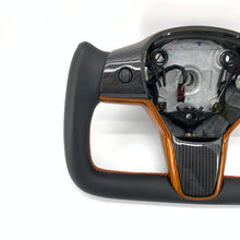 Load image into Gallery viewer, CCExcellent for tesla model3 2017-2020 carbon fiber steering wheel Orange stitching
