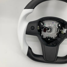 Load image into Gallery viewer, CCExcellent for tesla model 3/Y 2017-2020 carbon fiber steering wheel white stitching
