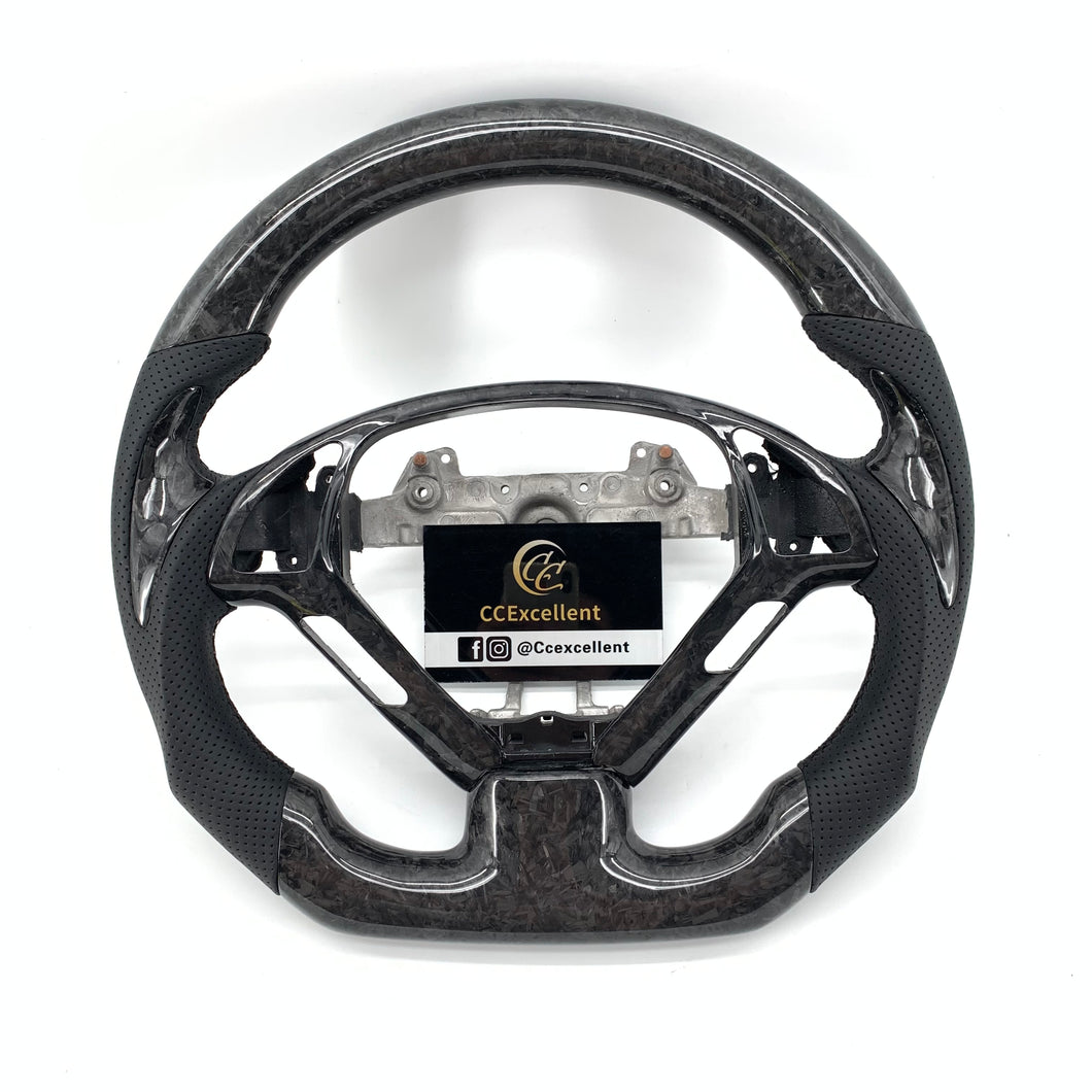 CCexcellent For Infiniti G37 2008/2009/2010/2011/2012/2013 black forged carbon fiber steering wheel 1