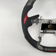 Load image into Gallery viewer, CCExcellent for Toyota Tundra  2014-2020 carbon fiber steering wheel red thumbgrips
