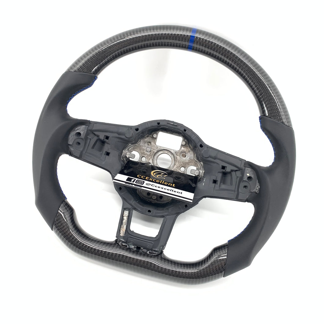 CCExcellent for Volkswagen mk7 2015-2019 carbon fiber steering wheel blue stripe