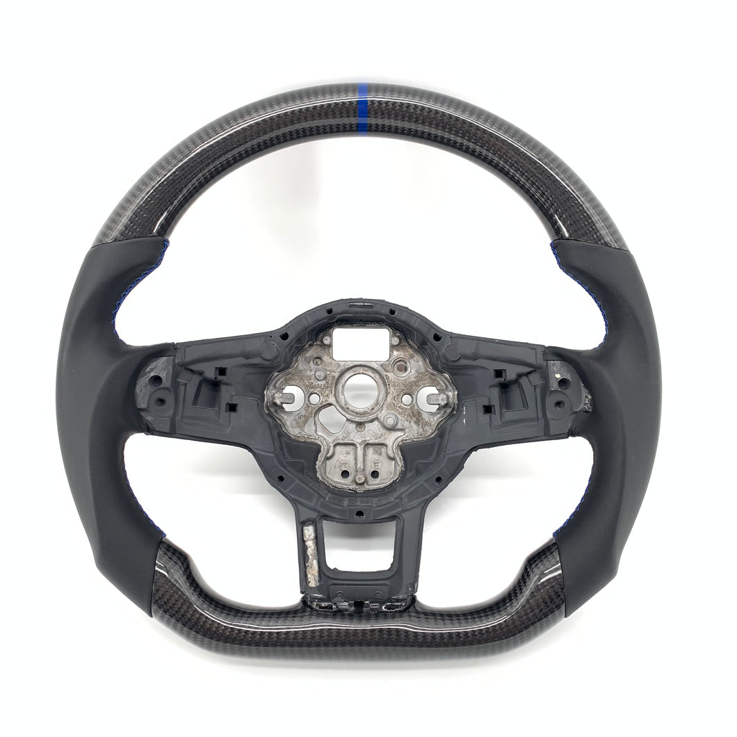 CCExcellent for Volkswagen mk7 2015-2019 carbon fiber steering wheel black smooth leather