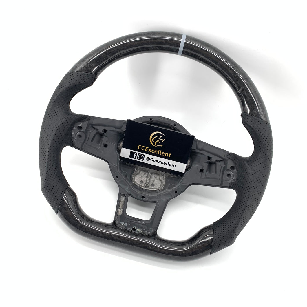 CCExcellent for Volkswagen mk7 2015-2019 carbon fiber steering wheel black perforated leather