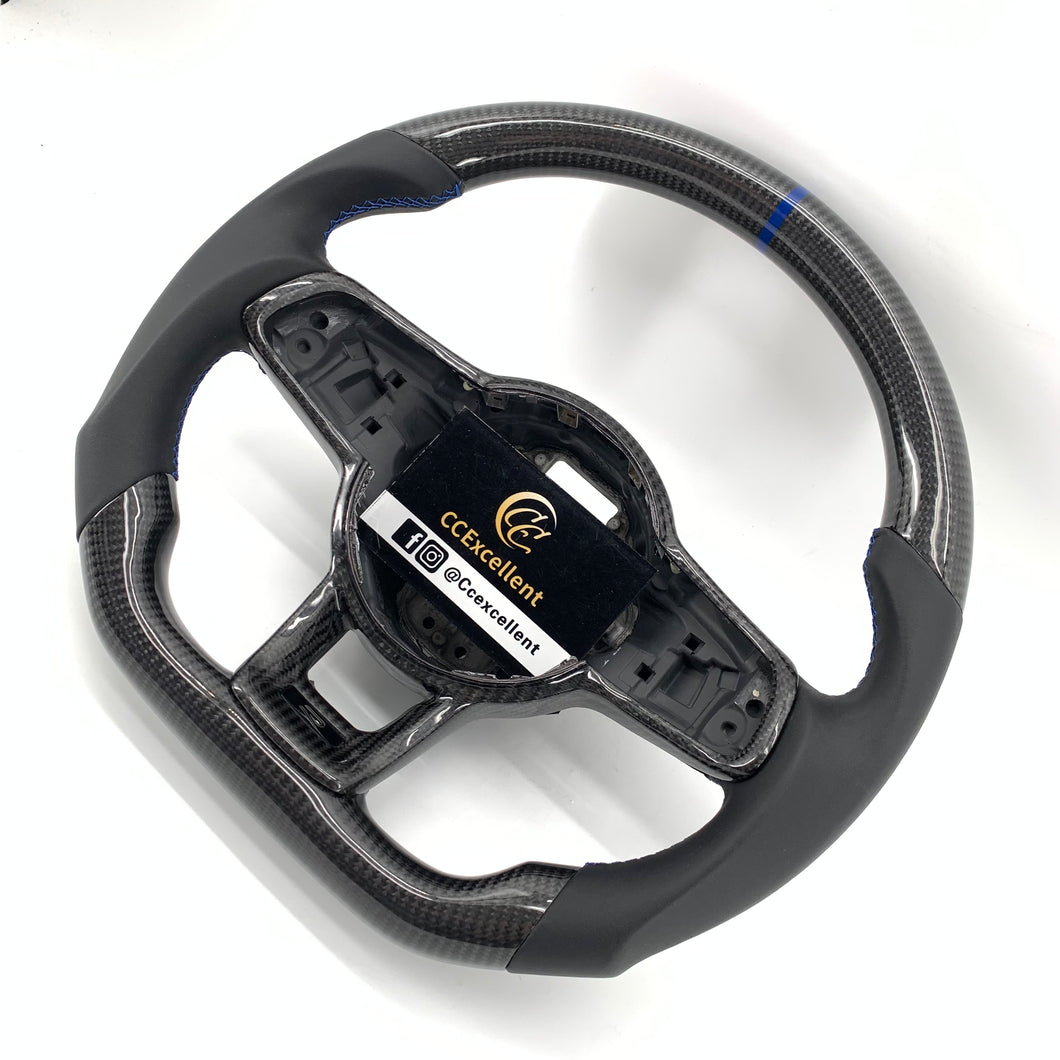 CCExcellent for Volkswagen mk7 2015-2019 carbon fiber steering wheel blue stitching