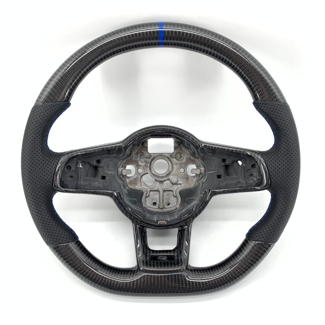 CCExcellent for Volkswagen mk7 2015-2019 carbon fiber steering wheel blue stitching