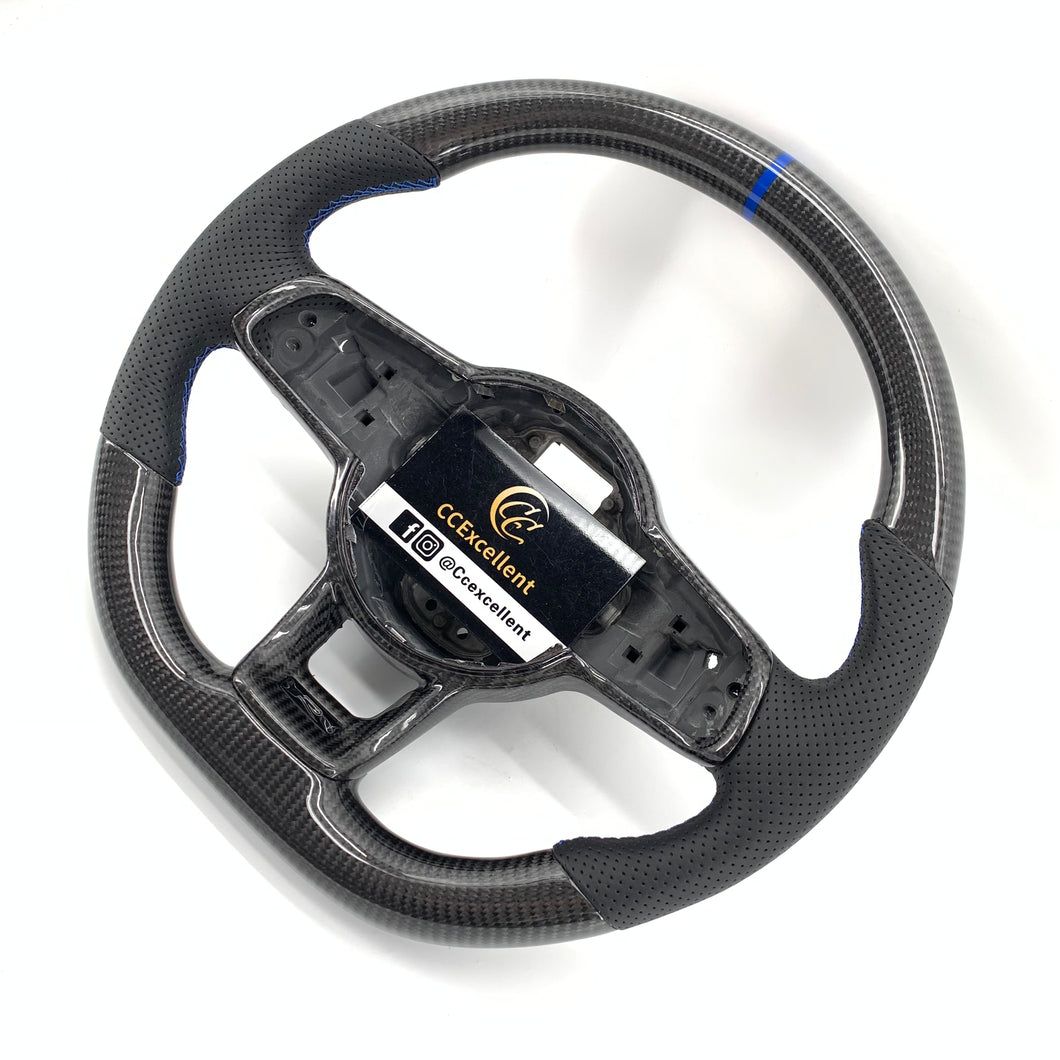 CCExcellent for Volkswagen mk7 2015-2019 carbon fiber steering wheel black perforated leather