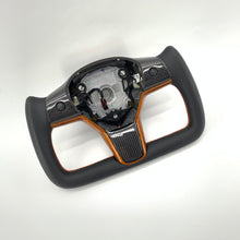 Load image into Gallery viewer, CCExcellent for tesla model3 2017-2020 carbon fiber steering wheel Orange stitching
