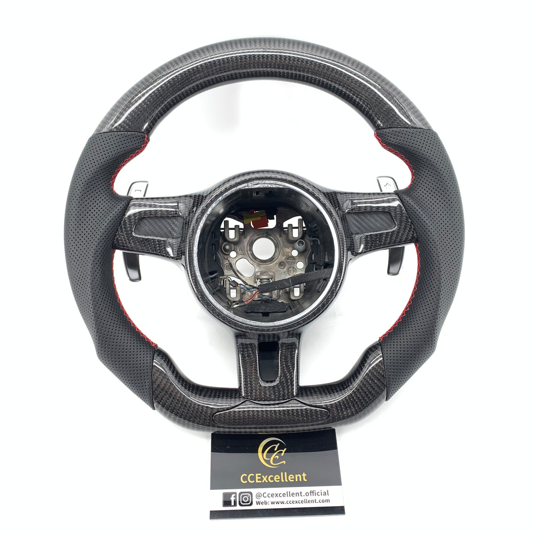 CCexcellent  For Porsche Cayman models  2013 2014 2015 2016 carbon fiber steering wheel