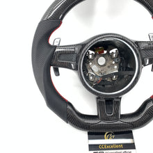 Load image into Gallery viewer, CCexcellent  For Porsche Cayman models  2013 2014 2015 2016 carbon fiber steering wheel with gloss black carbon fiber top &amp; bottom &amp; trim
