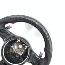 Load image into Gallery viewer, CCexcellent  For Porsche Cayman models  2013 2014 2015 2016 carbon fiber steering wheel with gloss black carbon fiber top &amp; bottom &amp; trim
