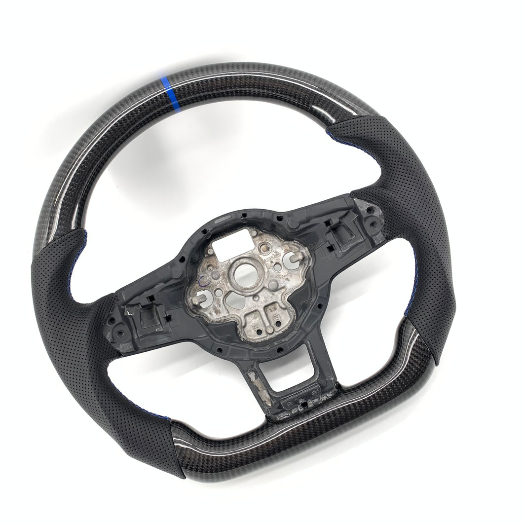 CCExcellent for Volkswagen mk7 2015-2019 carbon fiber steering wheel blue stitching