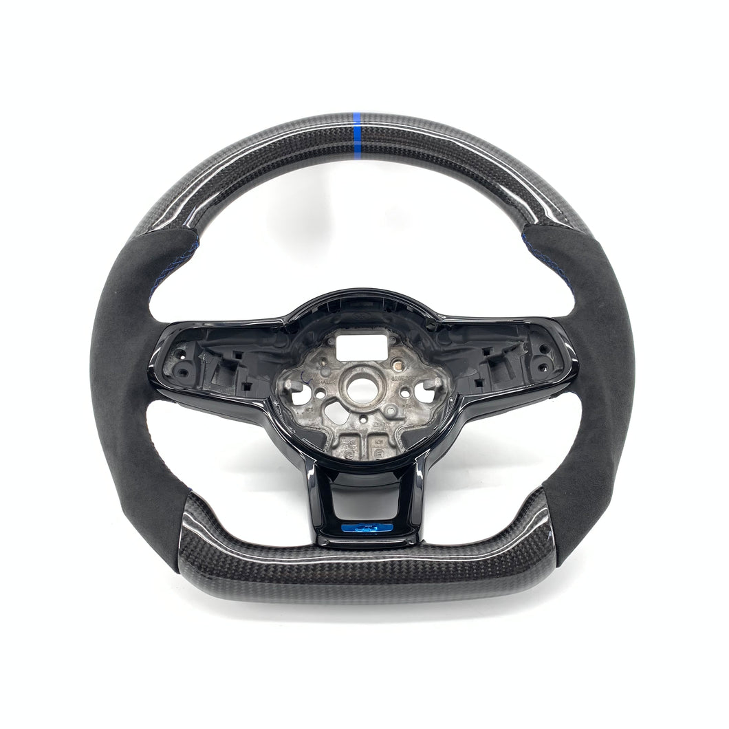 CCExcellent for Volkswagen mk7 2015-2019 carbon fiber steering wheel blue stitching