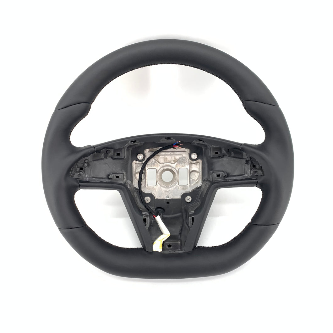 CCExcellent for tesla model s 2022+ carbon fiber steering wheel black stitching