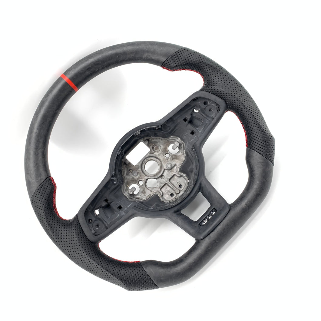 CCExcellent for Volkswagen mk7 2015-2019 carbon fiber steering wheel red stitching