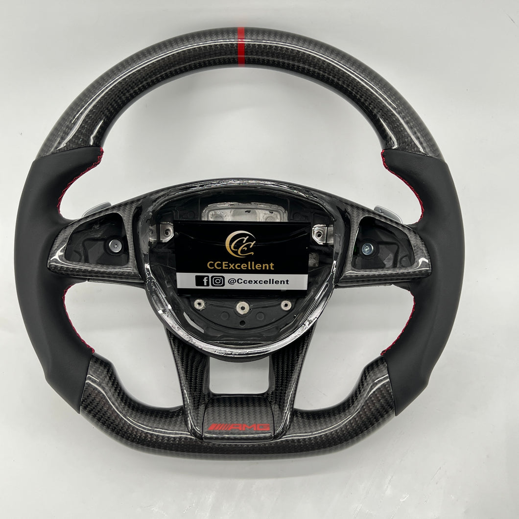 mercedes benz steering wheel with real carbon fiber