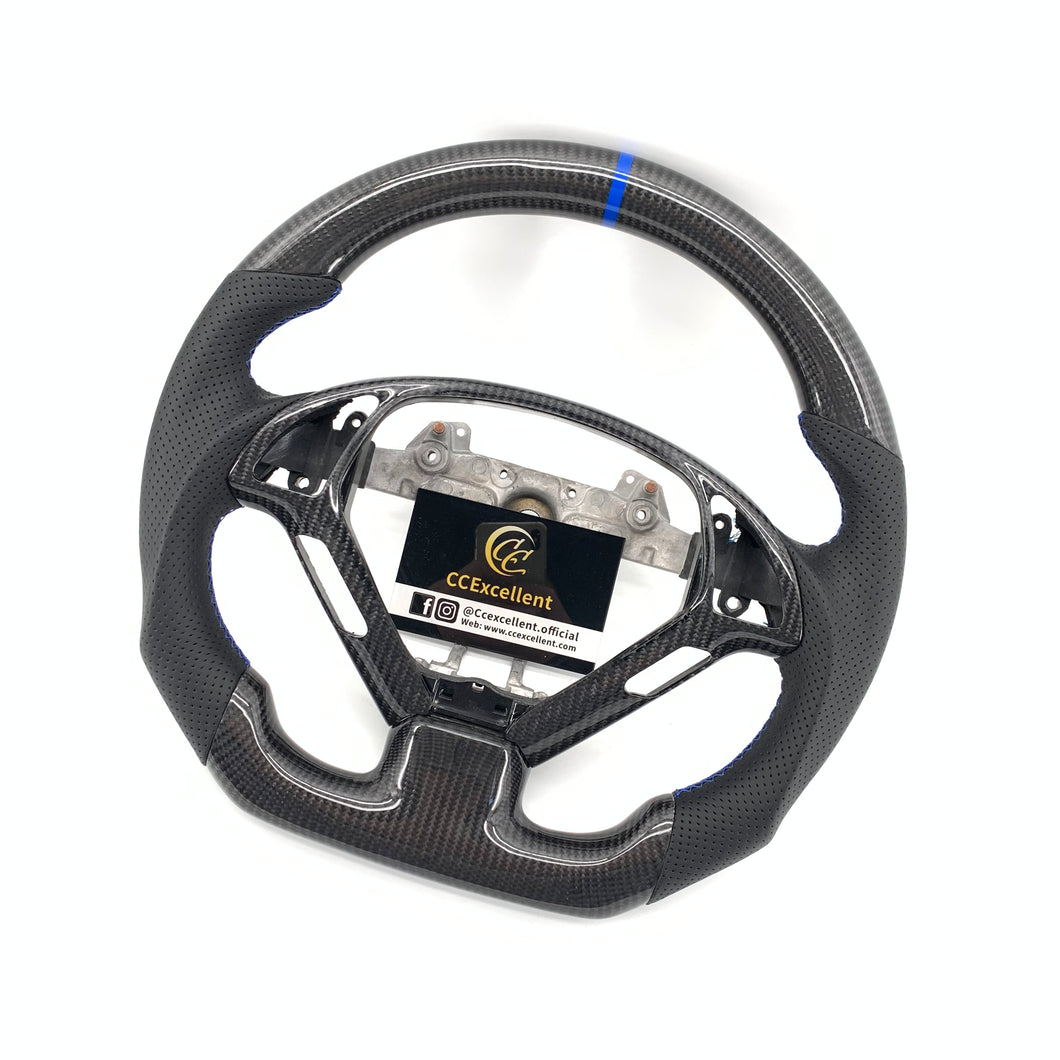 CCexcellent For Infiniti G37 2008/2009/2010/2011/2012/2013 carbon fiber steering wheel with Perforated leather 4