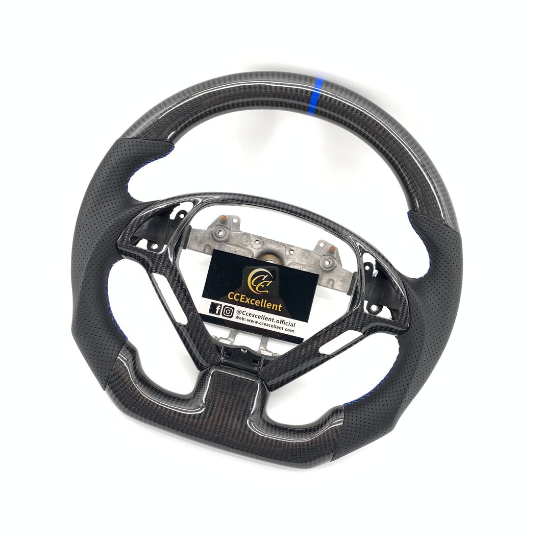 CCexcellent For Infiniti G37 2008/2009/2010/2011/2012/2013 carbon fiber steering wheel with Perforated leather 5