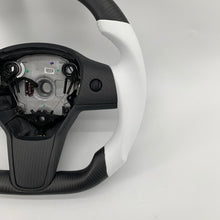 Load image into Gallery viewer, CCExcellent for tesla model 3/Y 2017-2020 carbon fiber steering wheel white stitching
