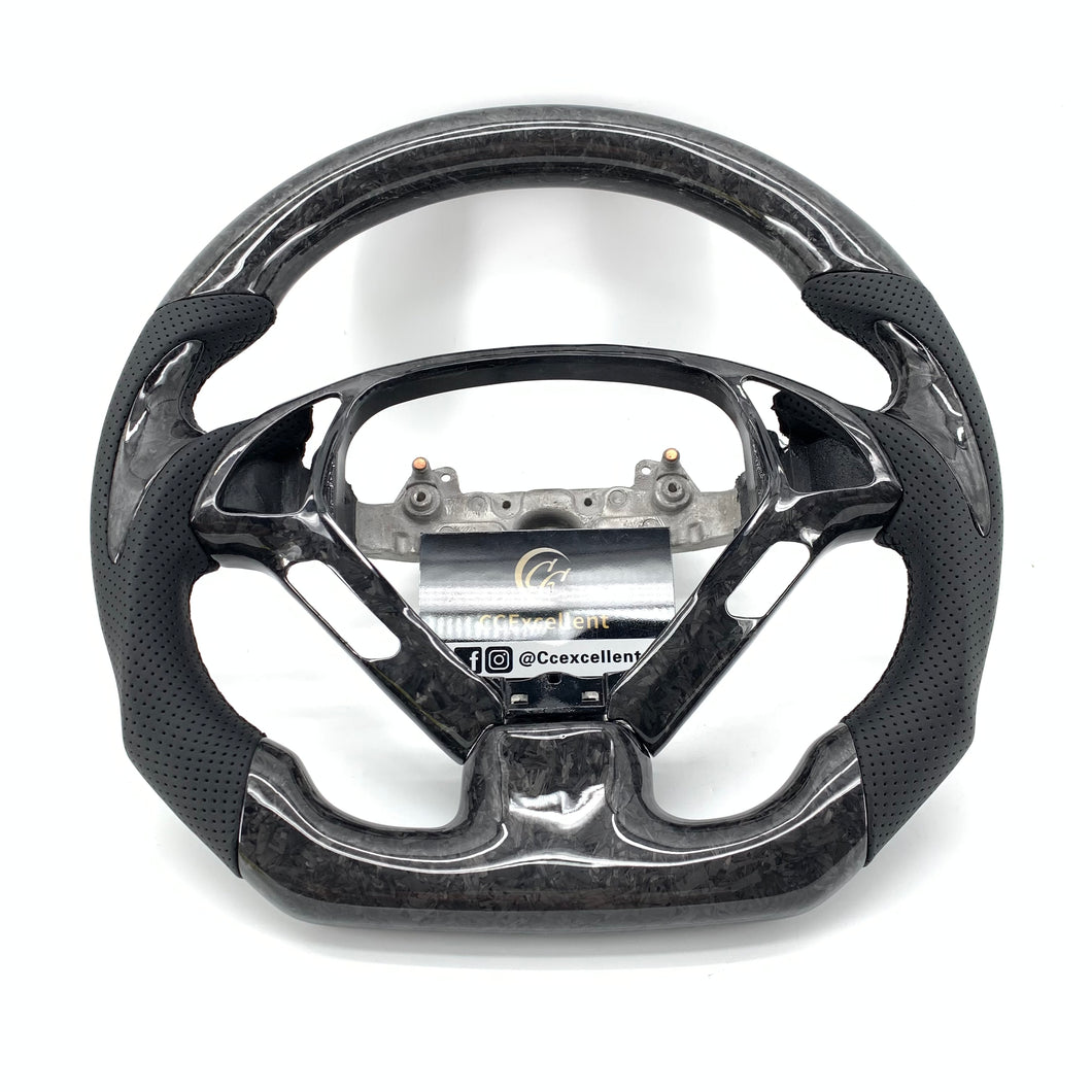 CCexcellent For Infiniti G37 2008/2009/2010/2011/2012/2013 black forged carbon fiber steering wheel 2