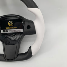 Load image into Gallery viewer, CCExcellent for tesla model3 2017-2020 carbon fiber steering wheel white stitching
