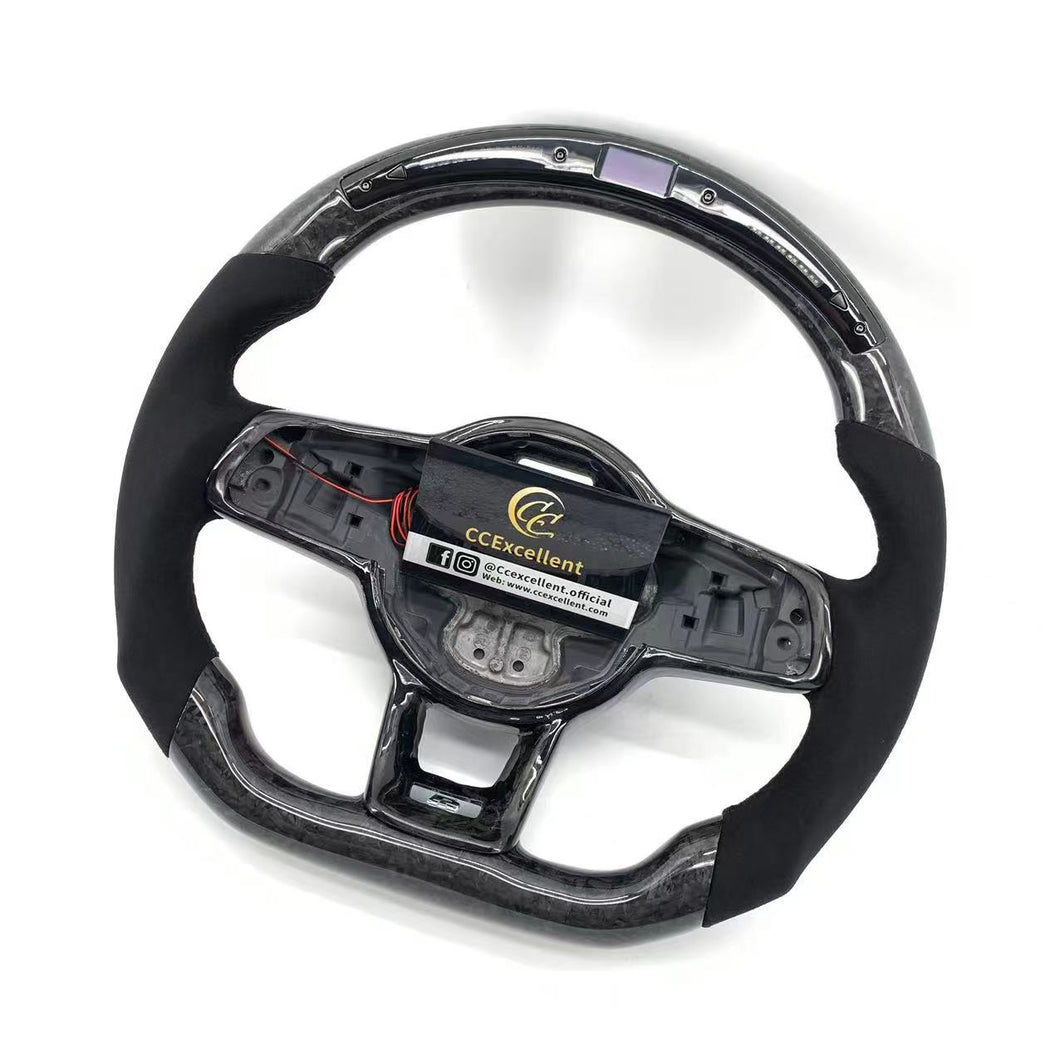 CCExcellent for Volkswagen mk7 2015-2019 carbon fiber steering wheel black gloss forged carbon fiber trims