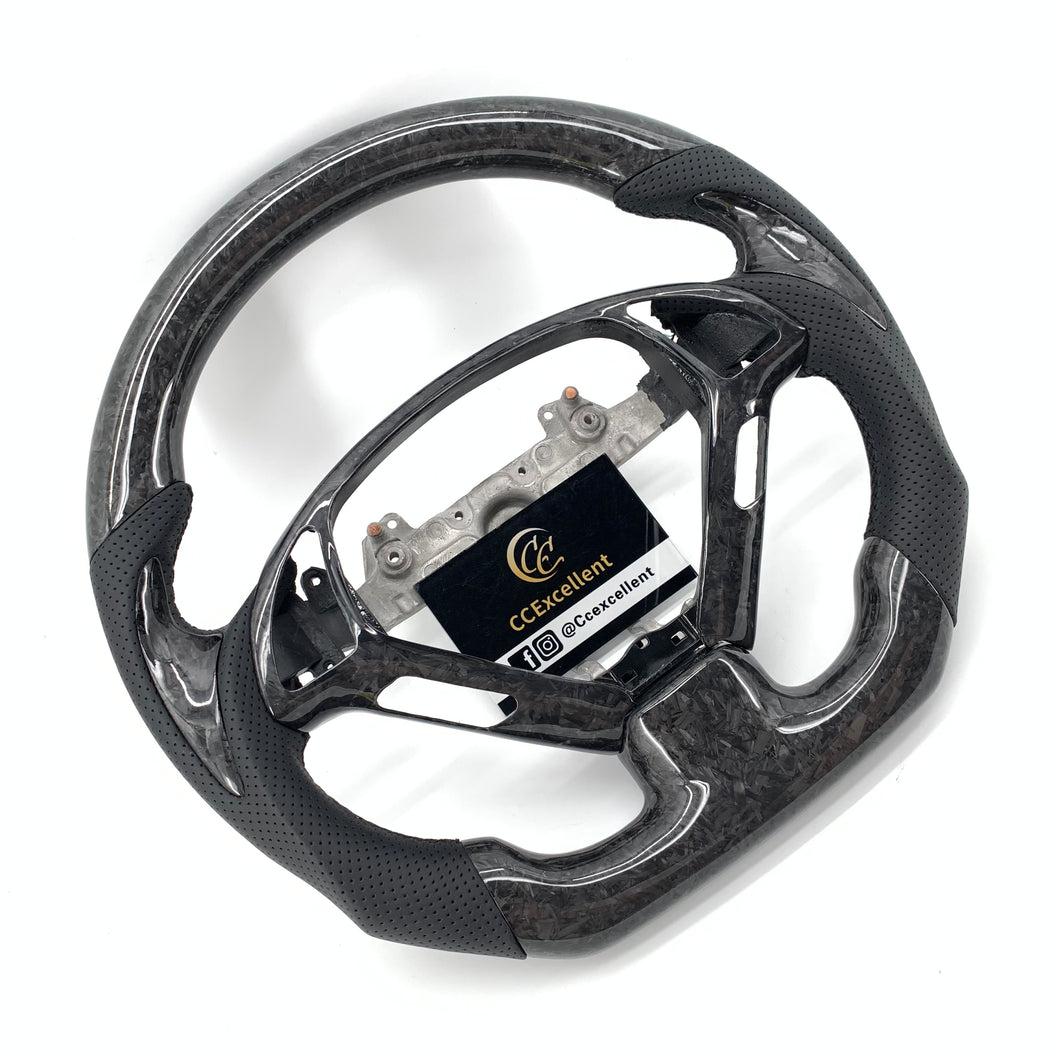 CCexcellent For Infiniti G37 2008/2009/2010/2011/2012/2013 black forged carbon fiber steering wheel 3