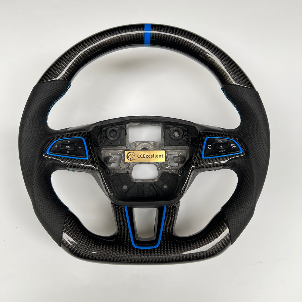 CCExcellent For Ford Focus MK3 RS/ST/SE, C-MAX /Grand C-Max, Kuga, Escape, EcoSport 2015-2021 carbon fiber steering wheel