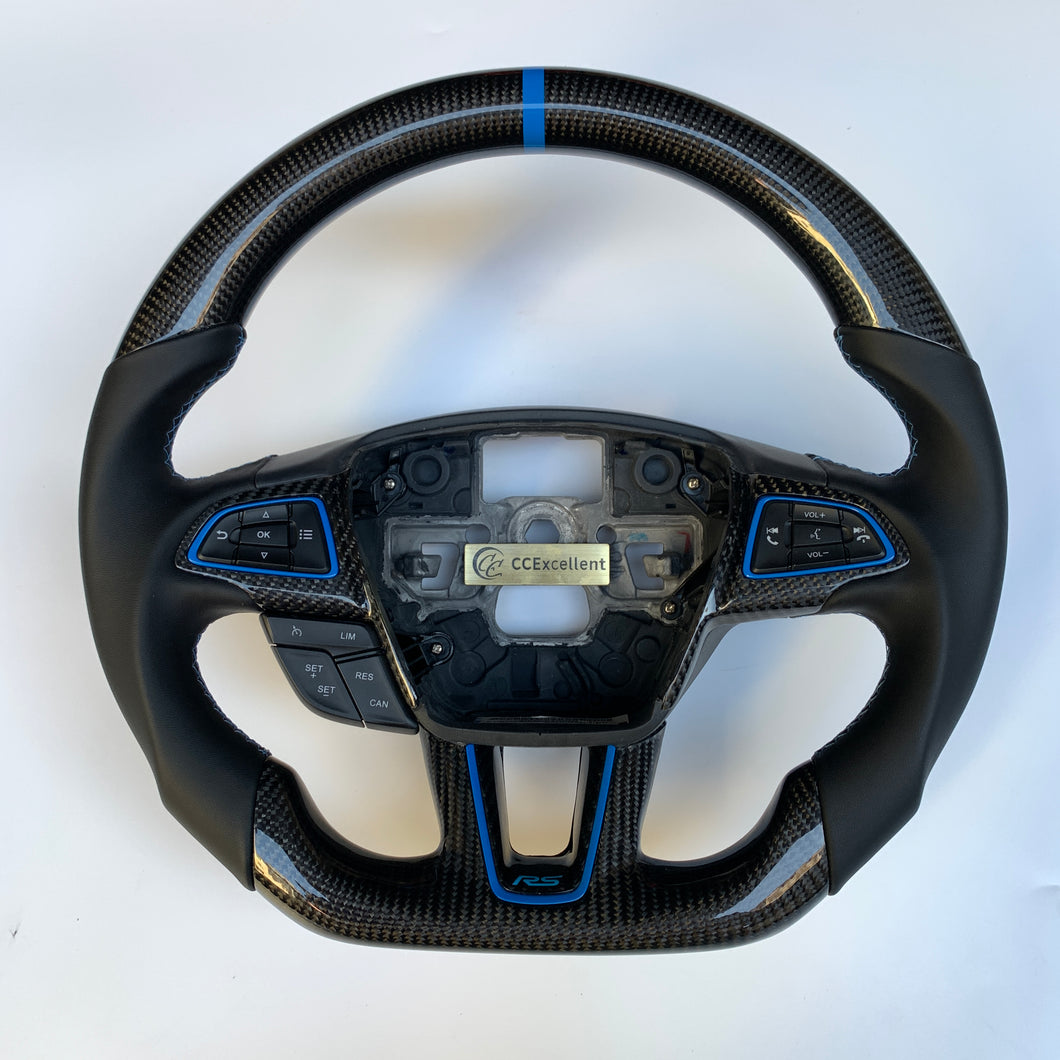 CCExcellent For Ford Focus MK3 RS/ST/SE, C-MAX /Grand C-Max, Kuga, Escape, EcoSport 2015-2021 carbon fiber steering wheel