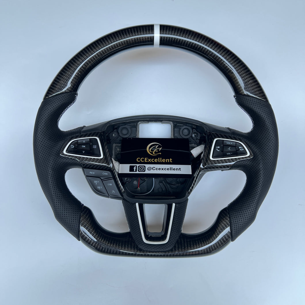 CCExcellent For Ford Focus MK3 RS/ST/SE, C-MAX /Grand C-Max, Kuga, Escape, EcoSport 2015-2021 carbon fiber steering wheel