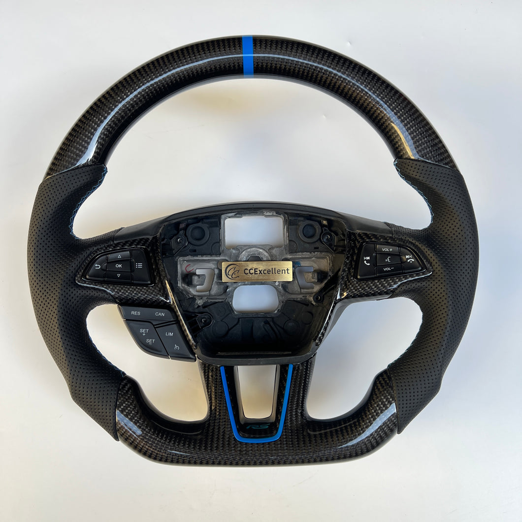 CCExcellent For Ford Focus MK3 RS/ST/SE, C-MAX /Grand C-Max, Kuga, Escape, EcoSport 2015-2021 carbon fiber steering wheel