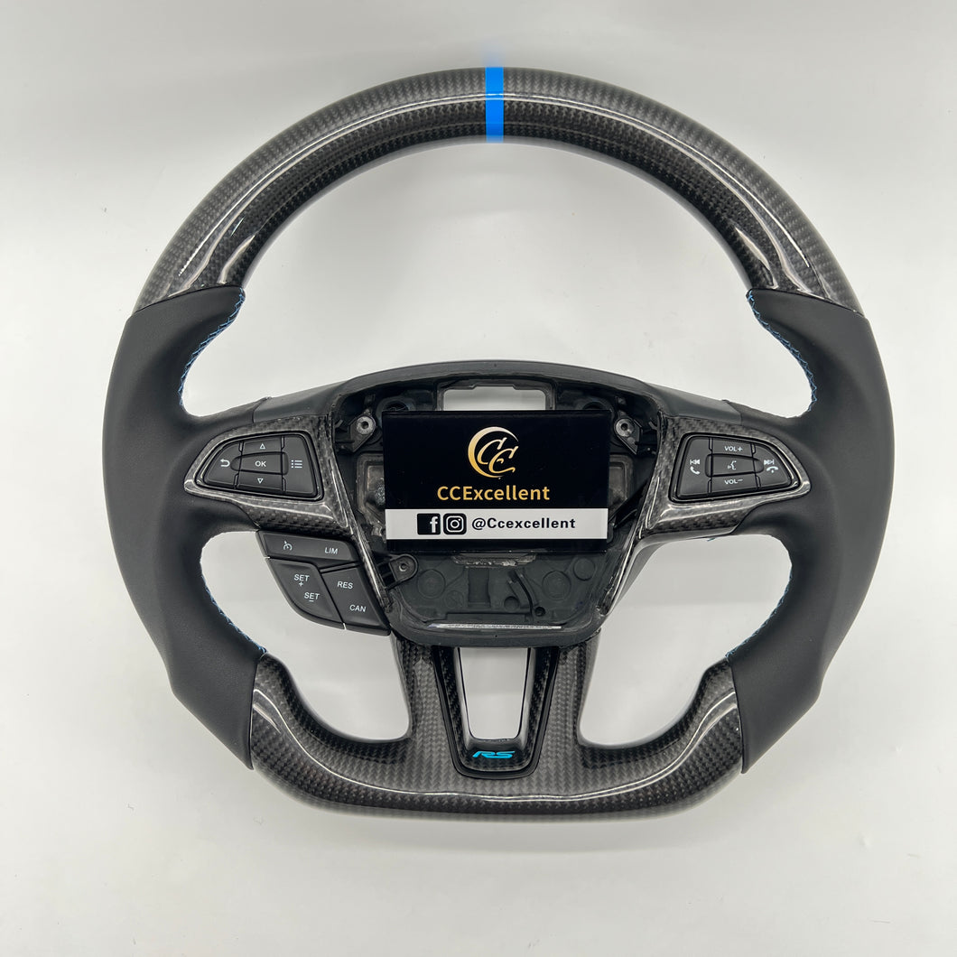 CCExcellent For Ford Focus MK3 RS/ST/SE, C-MAX /Grand C-Max, Kuga, Escape, EcoSport 2015-2021 carbon fiber steering wheel