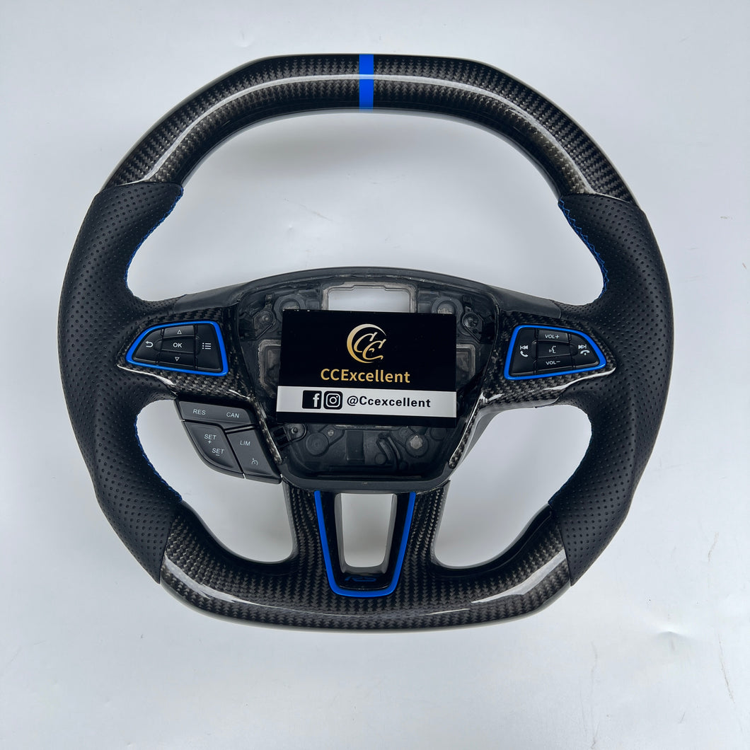 CCExcellent For Ford Focus MK3 RS/ST/SE, C-MAX /Grand C-Max, Kuga, Escape, EcoSport 2015-2021 carbon fiber steering wheel