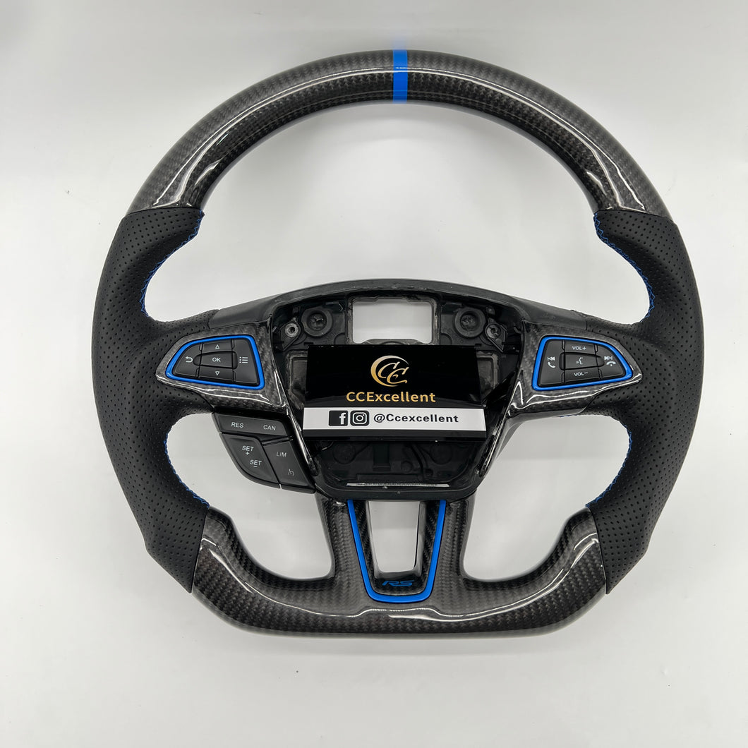 CCExcellent For Ford Focus MK3 RS/ST/SE, C-MAX /Grand C-Max, Kuga, Escape, EcoSport 2015-2021 carbon fiber steering wheel