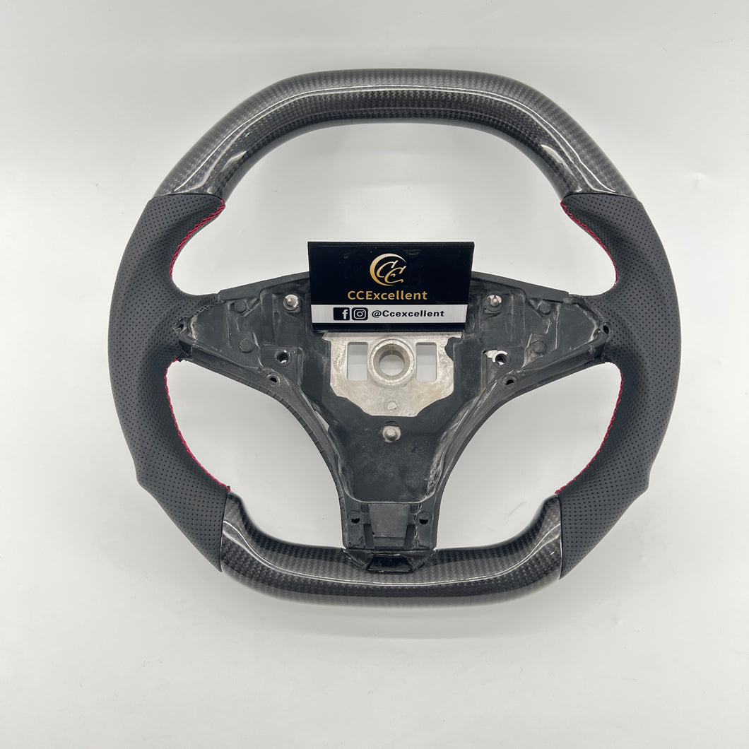 CCExcellent for tesla model s/x 2012-2021 carbon fiber steering wheel black gloss carbon fiber