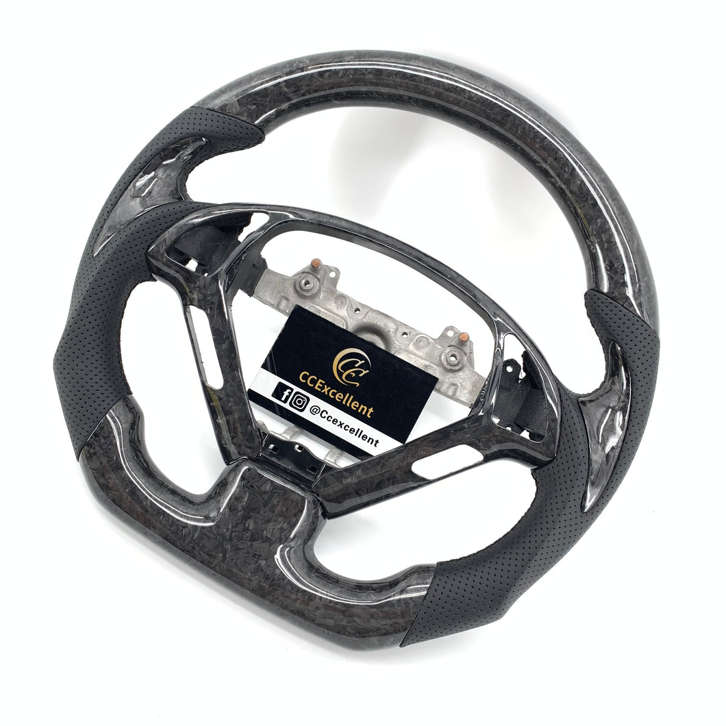 CCexcellent For Infiniti G37 2008/2009/2010/2011/2012/2013 black forged carbon fiber steering wheel 5