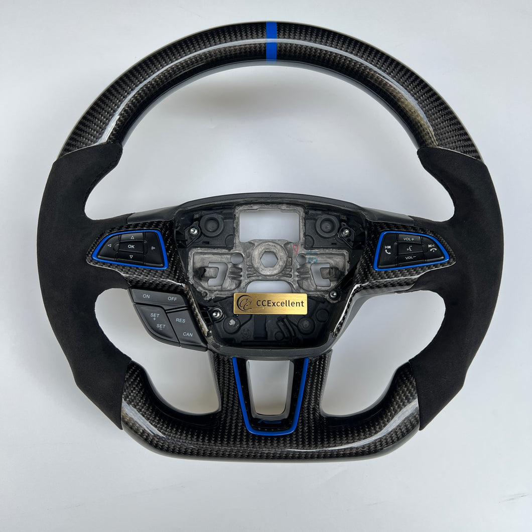 CCExcellent For Ford Focus MK3 RS/ST/SE, C-MAX /Grand C-Max, Kuga, Escape, EcoSport 2015-2021 carbon fiber steering wheel