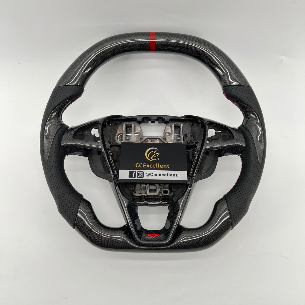 CCExcellent For Ford Mendeo MK5, Edge SE/ST/AWD, Fusion, Galaxy, S-Max 2013-2020 carbon fiber steering wheel