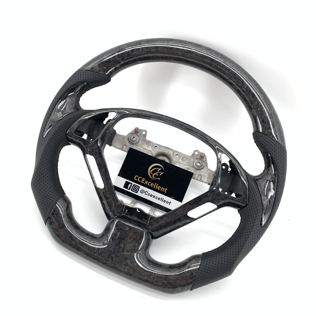 CCexcellent For Infiniti G37 2008/2009/2010/2011/2012/2013 black forged carbon fiber steering wheel 6