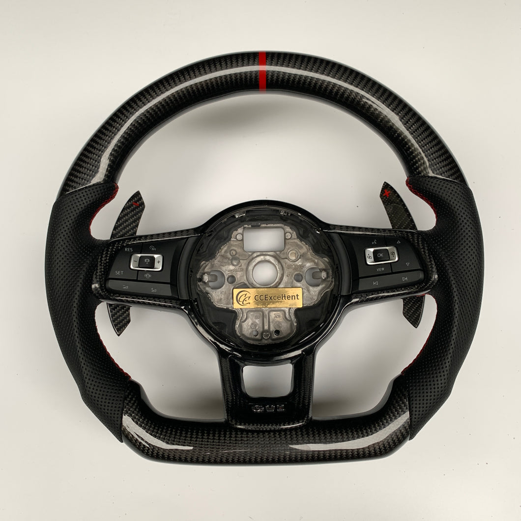 CCExcellent For Volkswagen VW Golf 7 GTI / MK7 / Polo GTI Scirocco 2015 2016 carbon fiber steering wheel 22