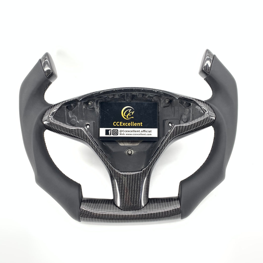 CCExcellent for tesla model sx 2016-2022 carbon fiber steering wheel black gloss carbon fiber