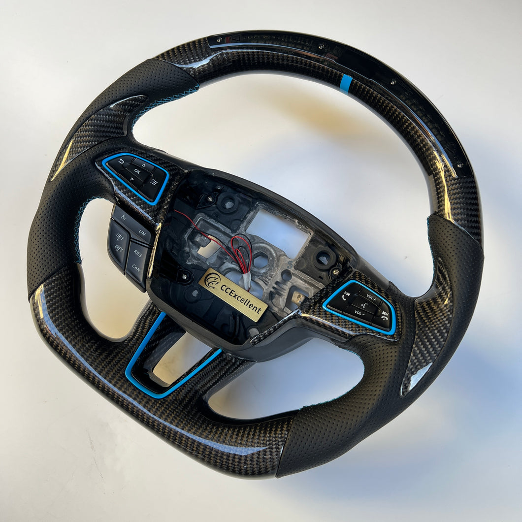 CCExcellent For Ford Focus MK3 RS/ST/SE, C-MAX /Grand C-Max, Kuga, Escape, EcoSport 2015-2021 carbon fiber steering wheel